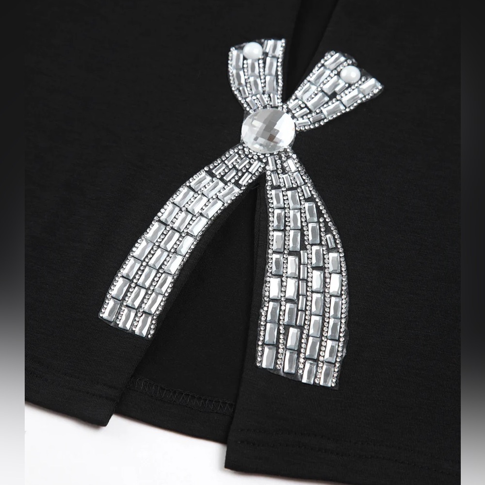 Commense Rhinestone Bow Decorated Top - Picture 5 of 15